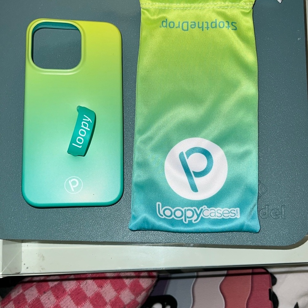 Loopy Cases Green and Blue Pouch - iPhone 13 PRO